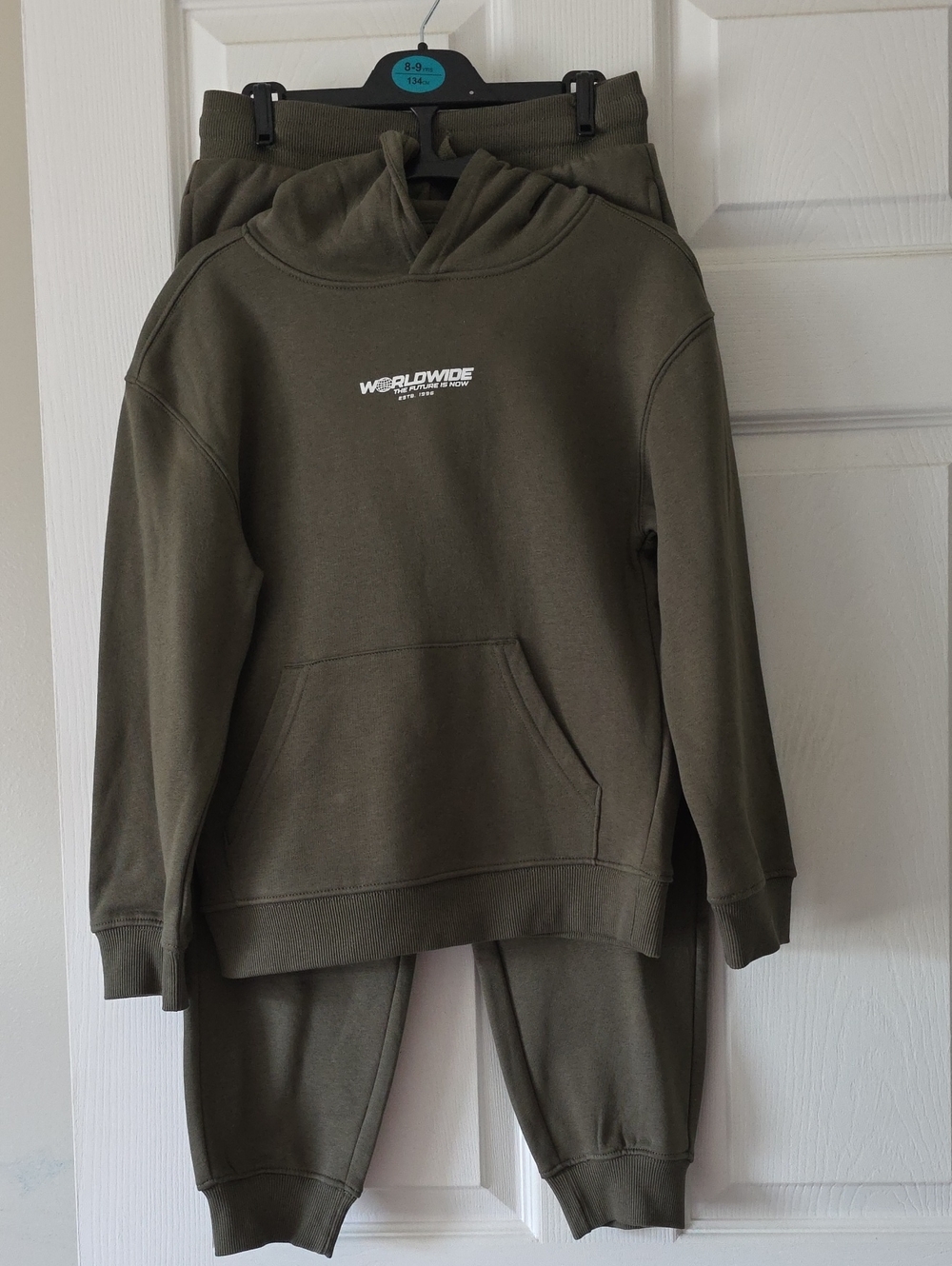Worldwide Logo Olive Green Kids Hoodie & Joggers Set
